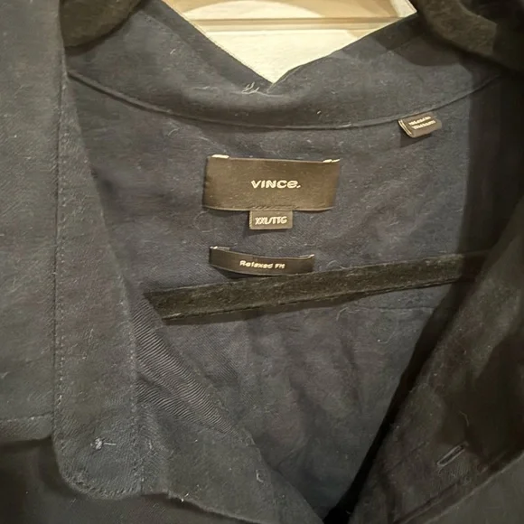 Vince mens navy soft cotton/flannel relaxed fit button down - Picture 2 of 6